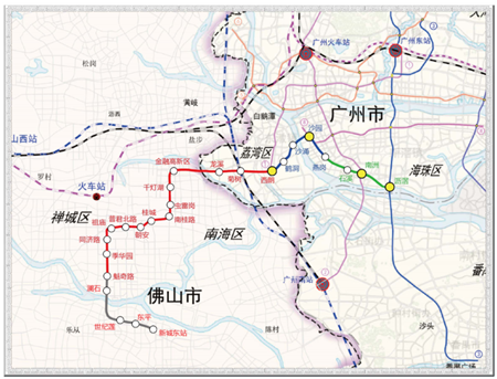 最新广佛线地铁线路图